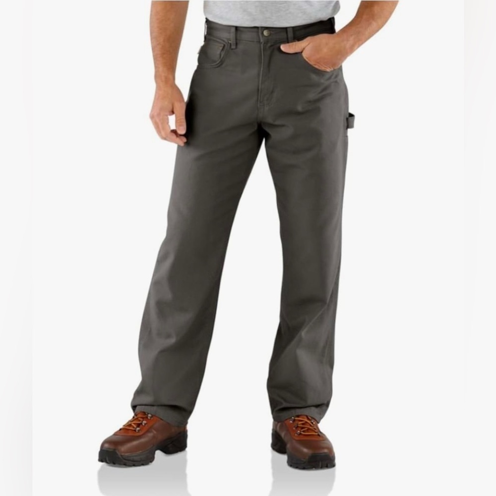 Carhartt Mens Loose Fit Five Pocket Canvas Carpenter Pant Charcoal Size 40x32